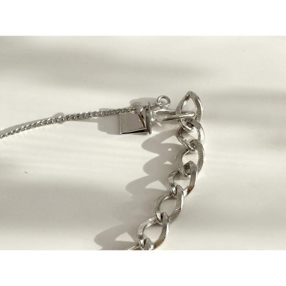 Koscot Designer Sterling Silver 925 Chainlink Multi Charmed Chunky Bracelet - 7" - Picture 10 of 14